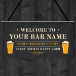 PERSONALISED Home Pub Sign Funny Bar Sign Man Cave Plaque