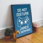 Gaming Print Framed Personalised Man Cave Boys Bedroom Sign