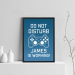 Gaming Print Framed Personalised Man Cave Boys Bedroom Sign