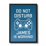 Gaming Print Framed Personalised Man Cave Boys Bedroom Sign