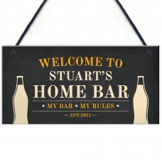 Personalised Hanging Home Bar Sign Garden Bar Sign Man Cave