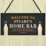 Personalised Hanging Home Bar Sign Garden Bar Sign Man Cave