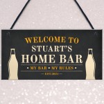 Personalised Hanging Home Bar Sign Garden Bar Sign Man Cave