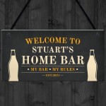 Personalised Hanging Home Bar Sign Garden Bar Sign Man Cave