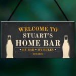 Personalised Hanging Home Bar Sign Garden Bar Sign Man Cave