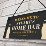 Personalised Hanging Home Bar Sign Garden Bar Sign Man Cave