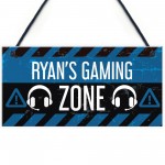 Personalised Gaming Sign Gaming Zone Plaque Boys Bedroom Sign