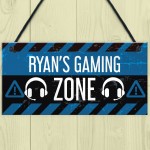 Personalised Gaming Sign Gaming Zone Plaque Boys Bedroom Sign