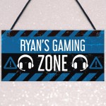 Personalised Gaming Sign Gaming Zone Plaque Boys Bedroom Sign