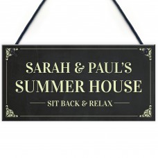 Novelty Summerhouse Sign Personalised Hanging Garden Plaque