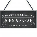 Hot Tub Personalised Hanging Garden Wall Sign Home Decor Signs