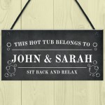 Hot Tub Personalised Hanging Garden Wall Sign Home Decor Signs