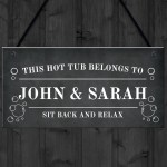 Hot Tub Personalised Hanging Garden Wall Sign Home Decor Signs