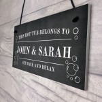 Hot Tub Personalised Hanging Garden Wall Sign Home Decor Signs