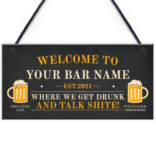 Home Bar PERSONALISED Sign Funny Bar Pub Sign Man Cave Gifts