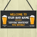Bar Sign PERSONALISED Home Bar Sign Beer Garden Decor Sign