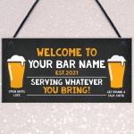 Bar Sign PERSONALISED Home Bar Sign Beer Garden Decor Sign