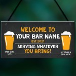 Bar Sign PERSONALISED Home Bar Sign Beer Garden Decor Sign