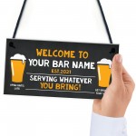 Bar Sign PERSONALISED Home Bar Sign Beer Garden Decor Sign