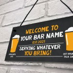 Bar Sign PERSONALISED Home Bar Sign Beer Garden Decor Sign