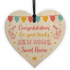 New House Warming Gift Wooden Heart New Home Congratulations