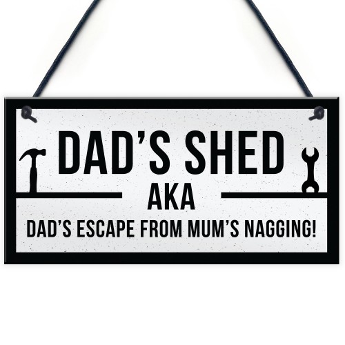 Funny Dads Shed Sign Hanging Man Cave Garden Plaque Fathers Day