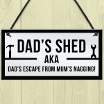 Funny Dads Shed Sign Hanging Man Cave Garden Plaque Fathers Day
