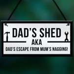 Funny Dads Shed Sign Hanging Man Cave Garden Plaque Fathers Day