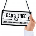 Funny Dads Shed Sign Hanging Man Cave Garden Plaque Fathers Day