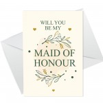 Will You Be My Maid Of Honour Card Invite Invitation Card