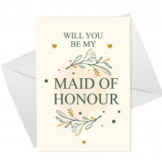 Will You Be My Maid Of Honour Card Invite Invitation Card