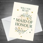 Will You Be My Maid Of Honour Card Invite Invitation Card