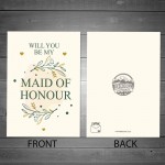 Will You Be My Maid Of Honour Card Invite Invitation Card