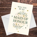 Will You Be My Maid Of Honour Card Invite Invitation Card