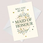 Will You Be My Maid Of Honour Card Invite Invitation Card