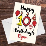 10th Birthday Card Boy Girl Personalised Card For Son Daughter