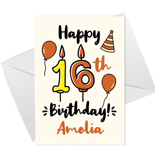 16th Birthday Card Boy Girl Personalised Card For Son Daughter