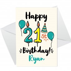 21st Birthday Card Boy Girl Personalised Card For Son Daughter