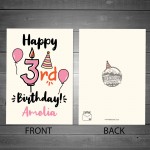 3rd Birthday Card For Daughter Granddaughter Personalised