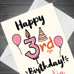 3rd Birthday Card For Daughter Granddaughter Personalised