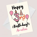 3rd Birthday Card For Daughter Granddaughter Personalised