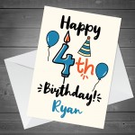 4th Birthday Card For Daughter Son Personalised Boy Girl