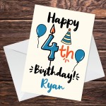 4th Birthday Card For Daughter Son Personalised Boy Girl