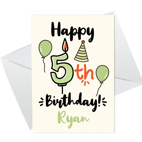 5th Birthday Card Boy Girl Personalised Card For Son Daughter