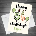 5th Birthday Card Boy Girl Personalised Card For Son Daughter