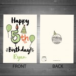 5th Birthday Card Boy Girl Personalised Card For Son Daughter