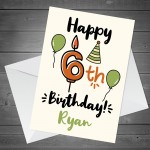 6th Birthday Card For Daughter Son Personalised Birthday Card