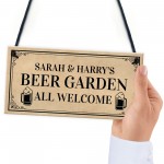 Personalised Beer Garden Plaque Welcome Sign Hanging Bar Sign