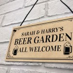 Personalised Beer Garden Plaque Welcome Sign Hanging Bar Sign