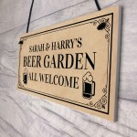 Personalised Beer Garden Plaque Welcome Sign Hanging Bar Sign